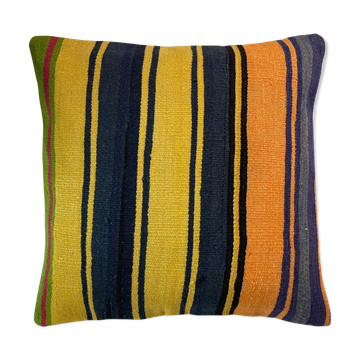 Vintage turkish kilim cushion cover, 60x60 cm