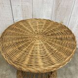Vintage wicker pedestal table