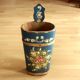 Handmade handpainted wooden umbrella stand - vintage