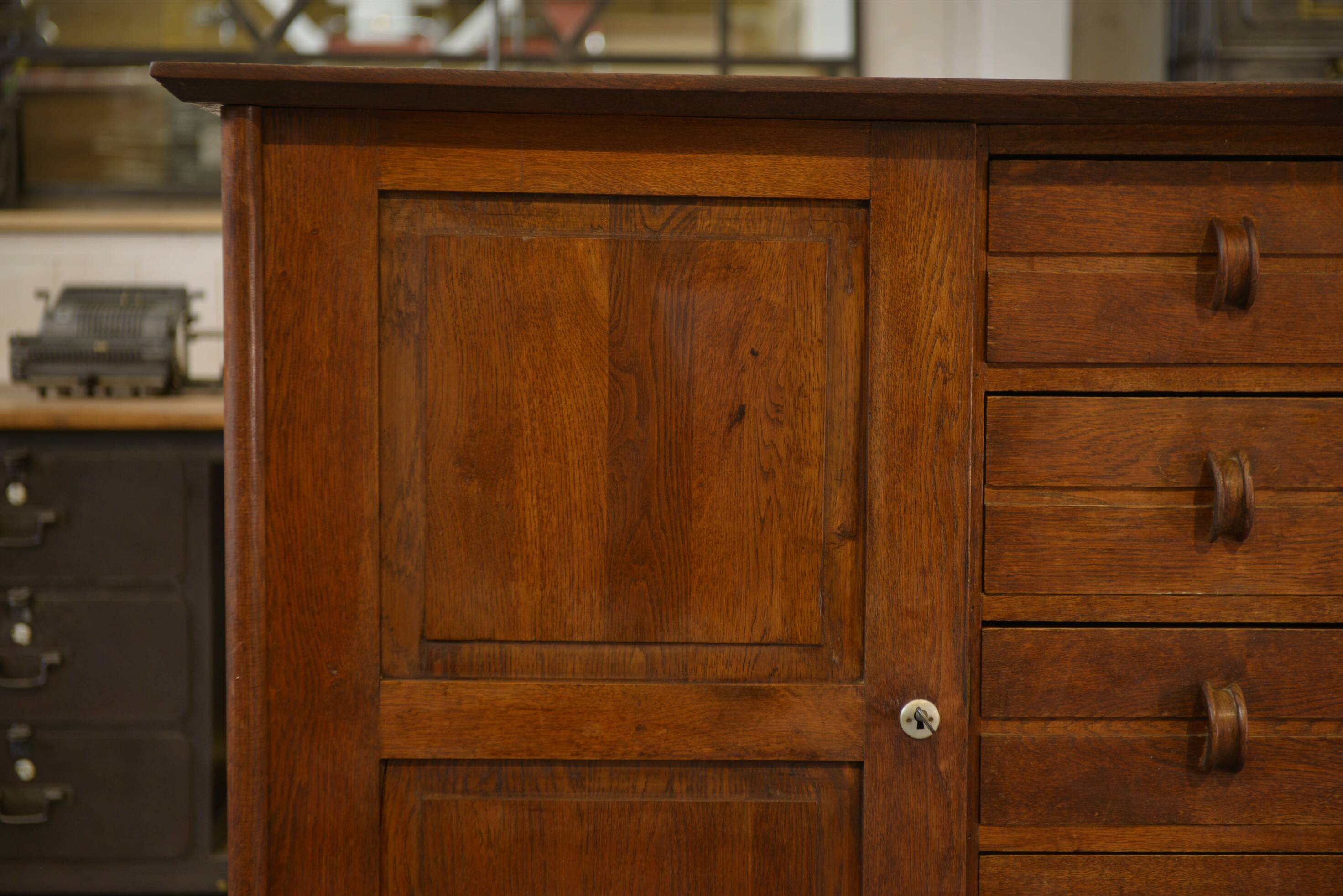 Oak buffet reconstruction by René Gabriel 1940s
