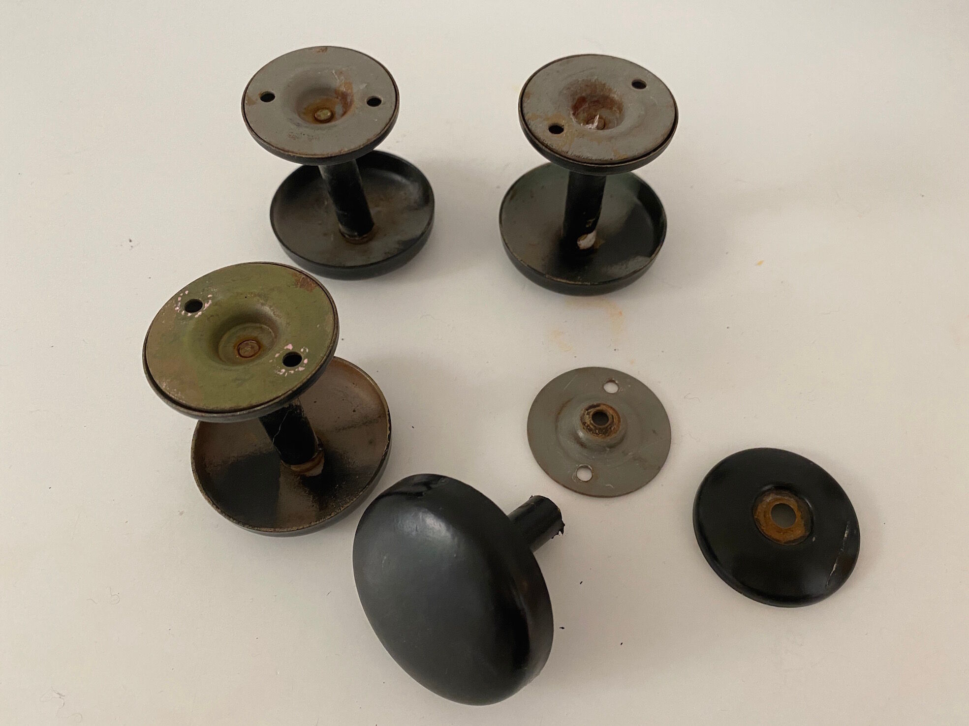 Set of wall hooks vintage coat racks black metal black metal 50s / 60s