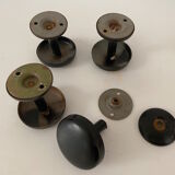 Set of wall hooks vintage coat racks black metal black metal 50s / 60s