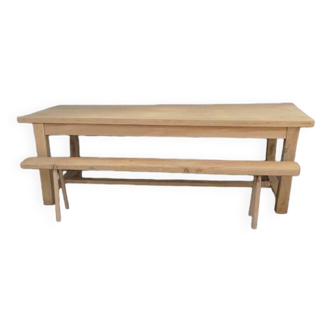 Farm table and its handcrafted bench
