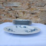 6 Bernardaud porcelain flat plates - Saint-Saens model - 1970s
