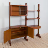 Italian free standing wall unit room divider with a desk in the style of Vittorio Dassi, 1960s
