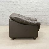 Comfortable Leolux Seal Brown Leather Lounge Chairs The Netherlands 1970s