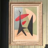 Abstract painting on panel