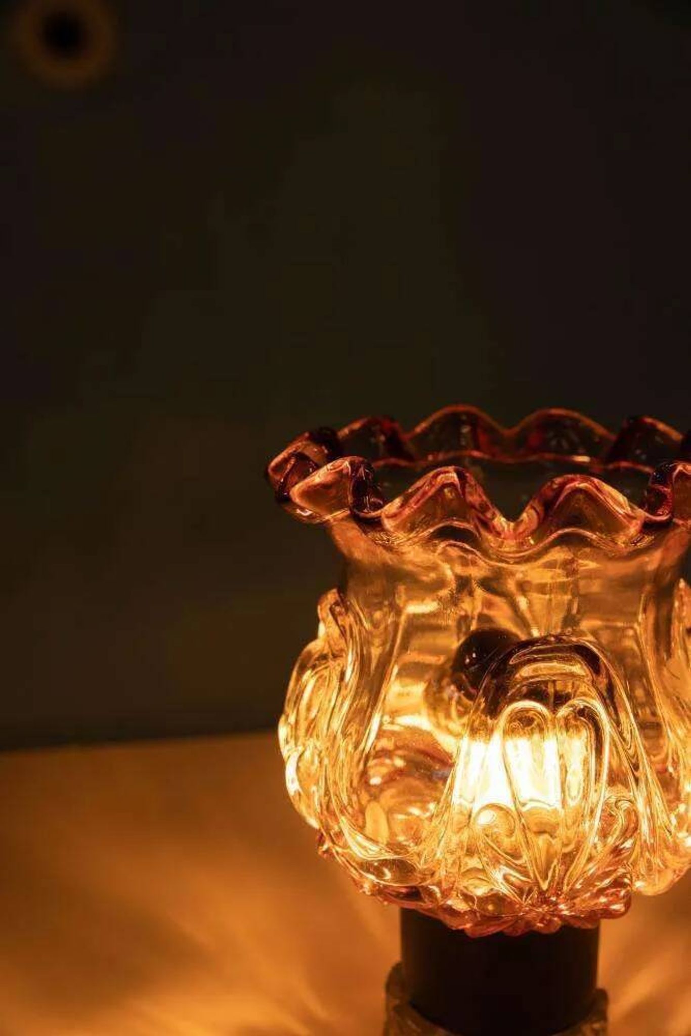 Lampe de table Vintage en verre coloré suédois, lampe de table en verre