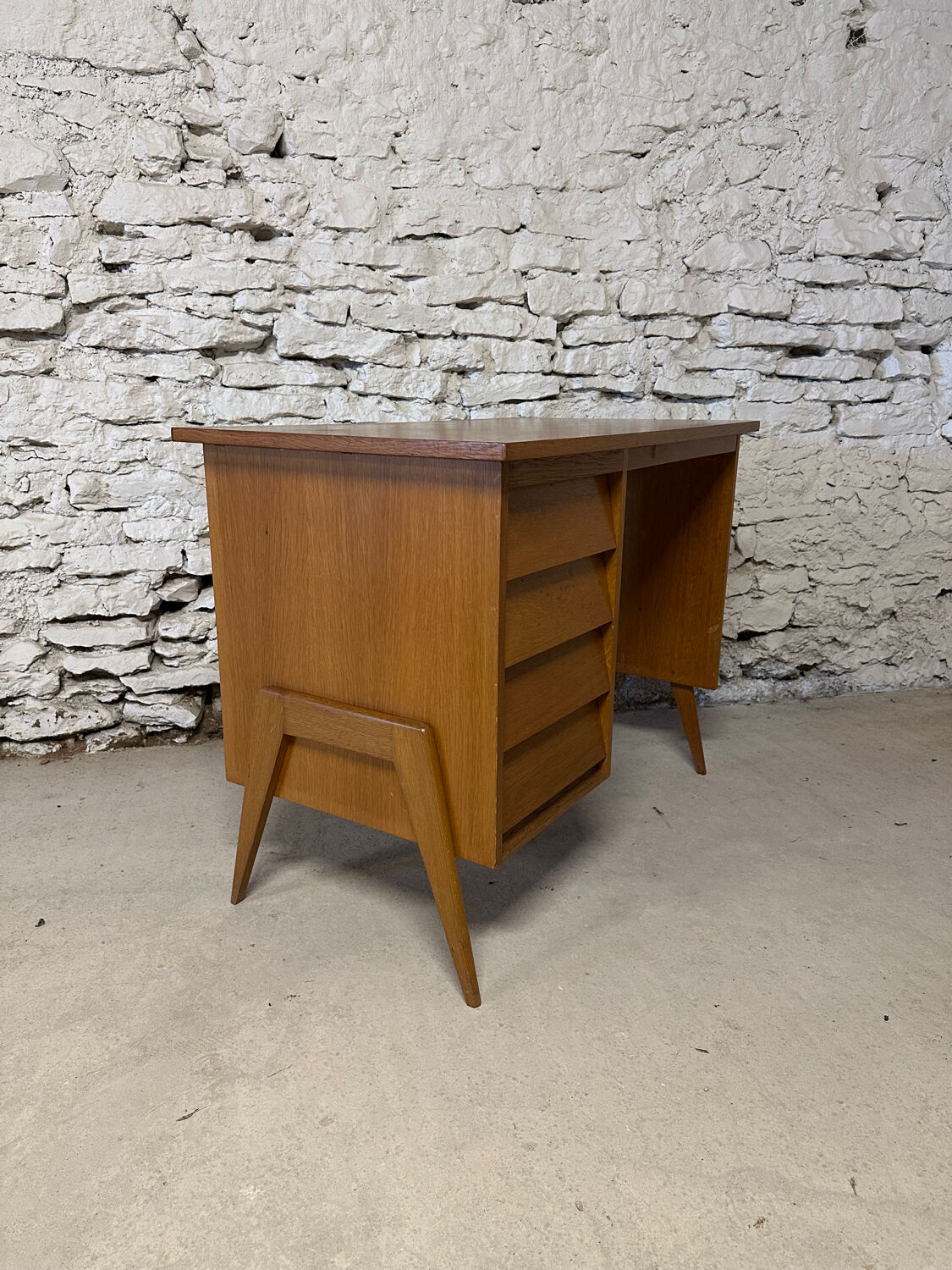 Child's desk 1950, vintage compass legs
