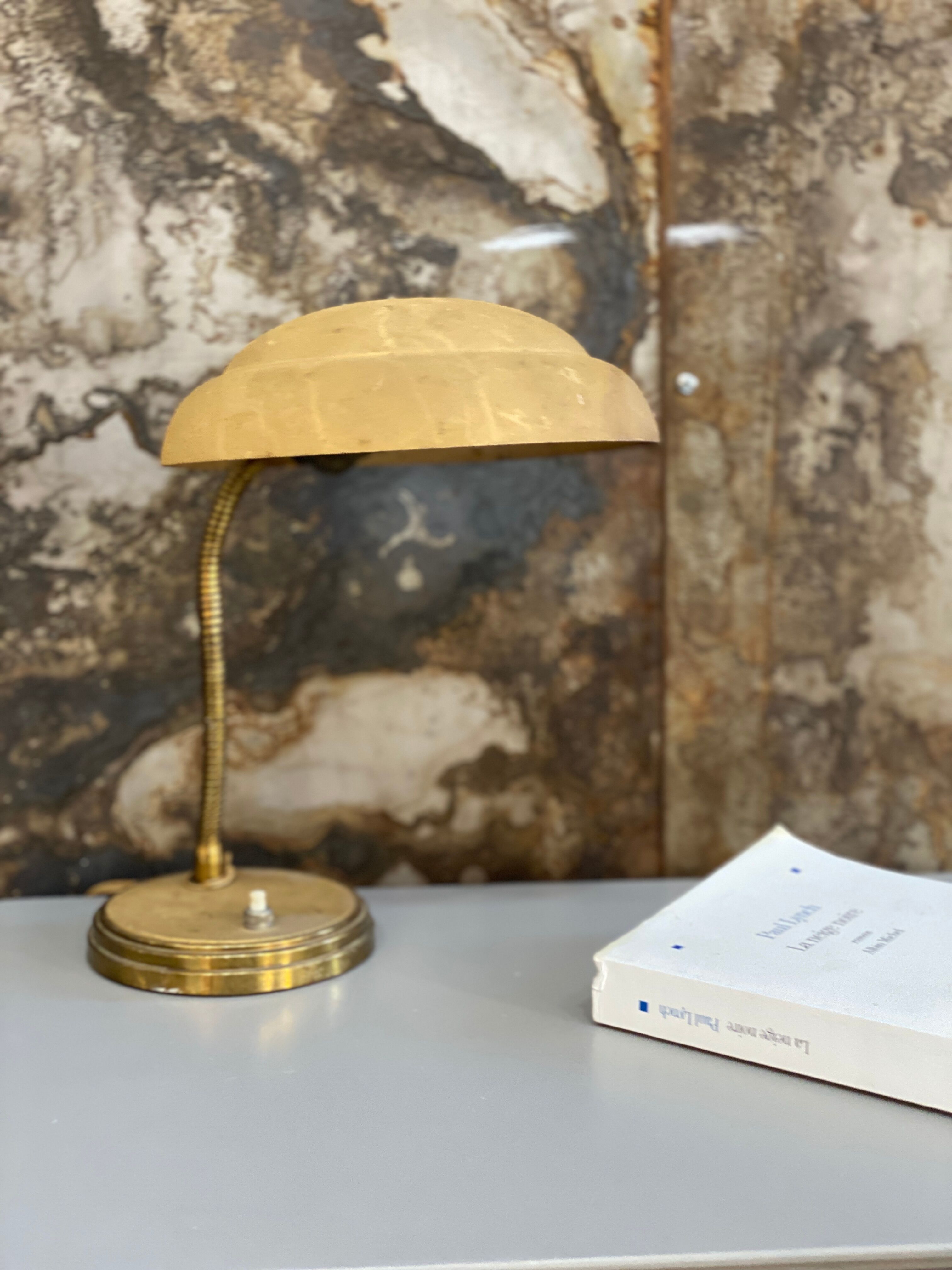 Antique metal bedside lamp
