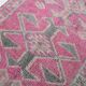 Pink Green Modern Oushak Runner Rug, 89x354Cm