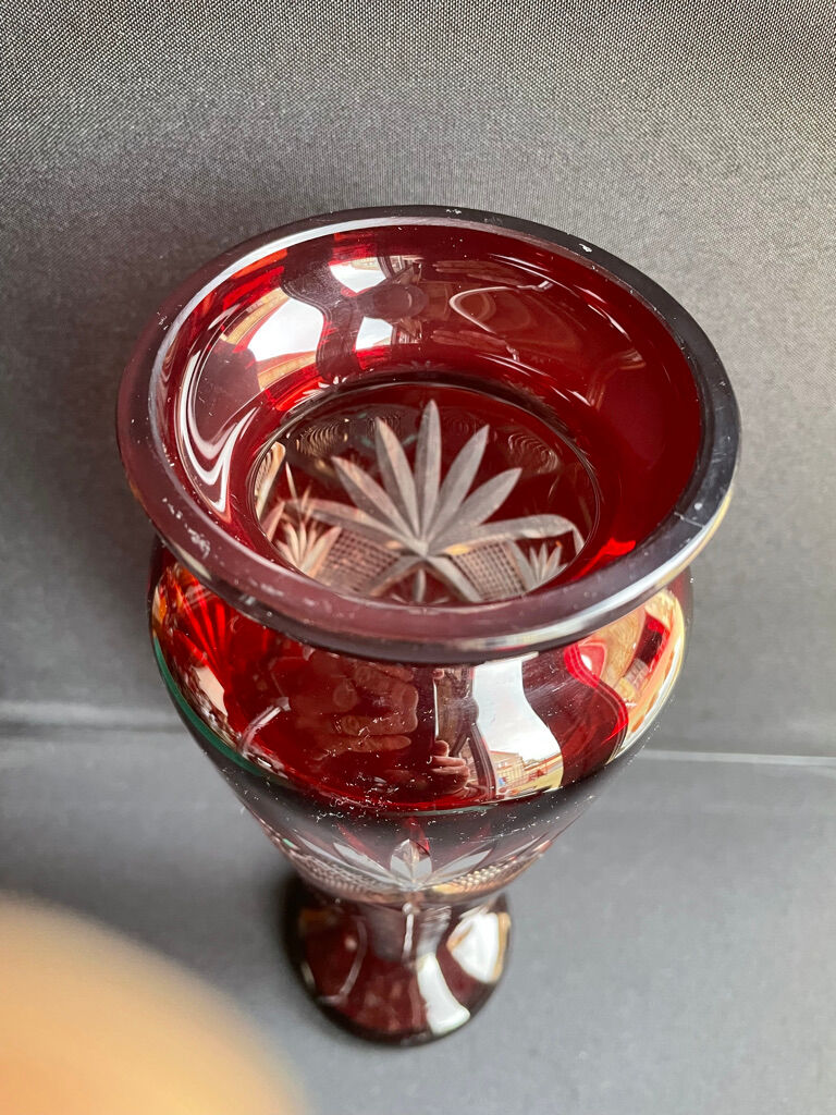 Baluster vase - cut blown crystal