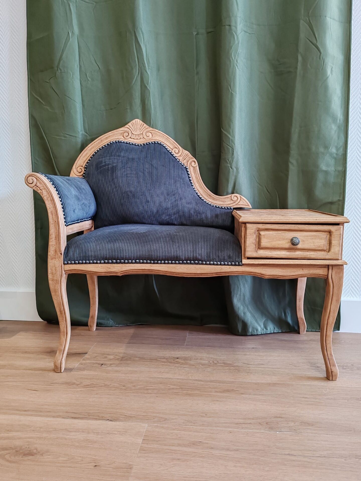 Antique telephone bench chair