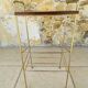 Table d’appoint, vintage , 2 étagères bois laiton circa 1960s