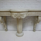 Antique French carved wooden console with central column
