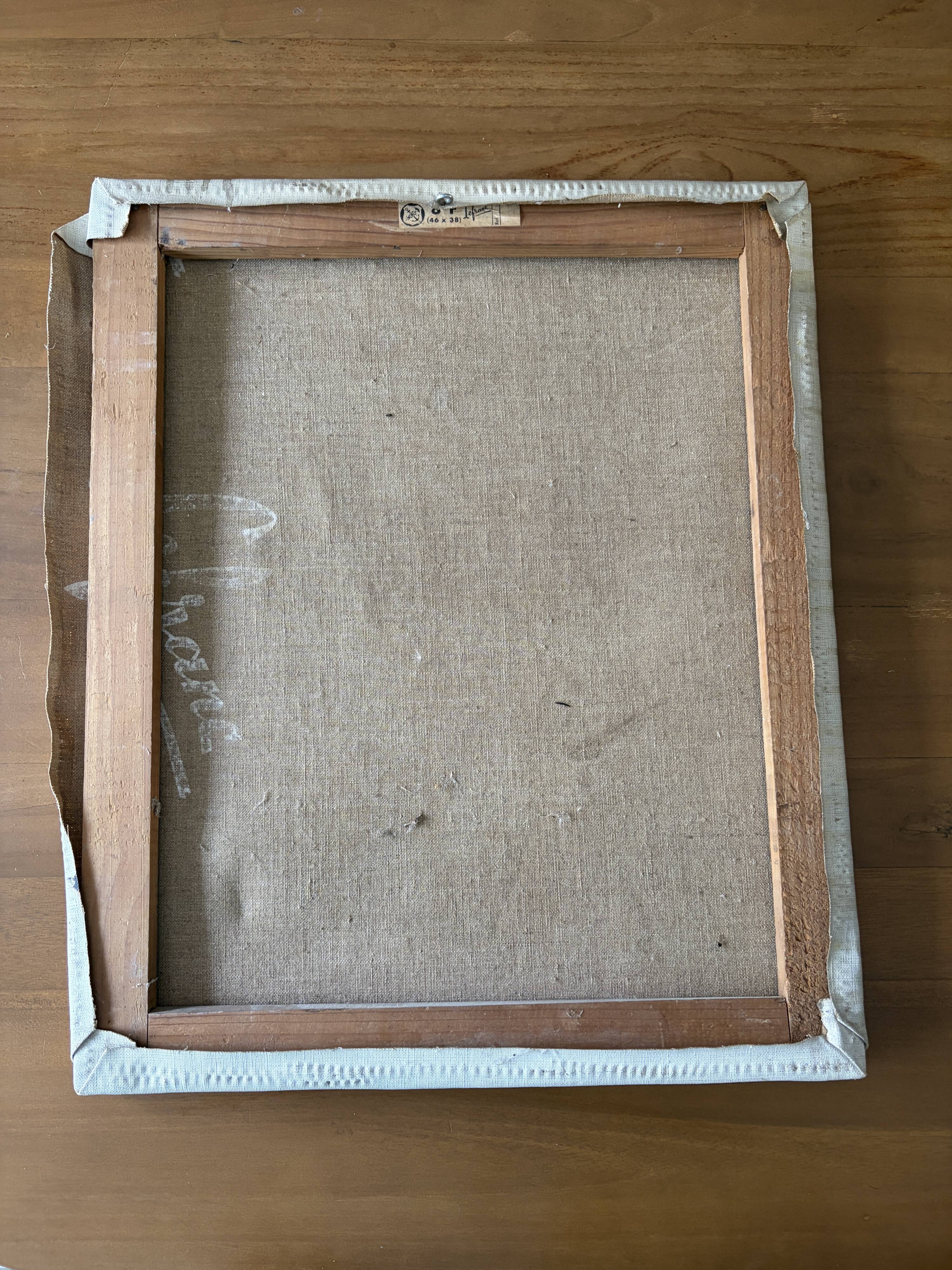 Tableau peinture originale bouquet de fleurs Lefranc vintage 1965