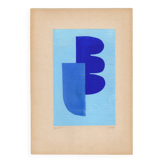 Abstract collage on old paper - signed Eawy