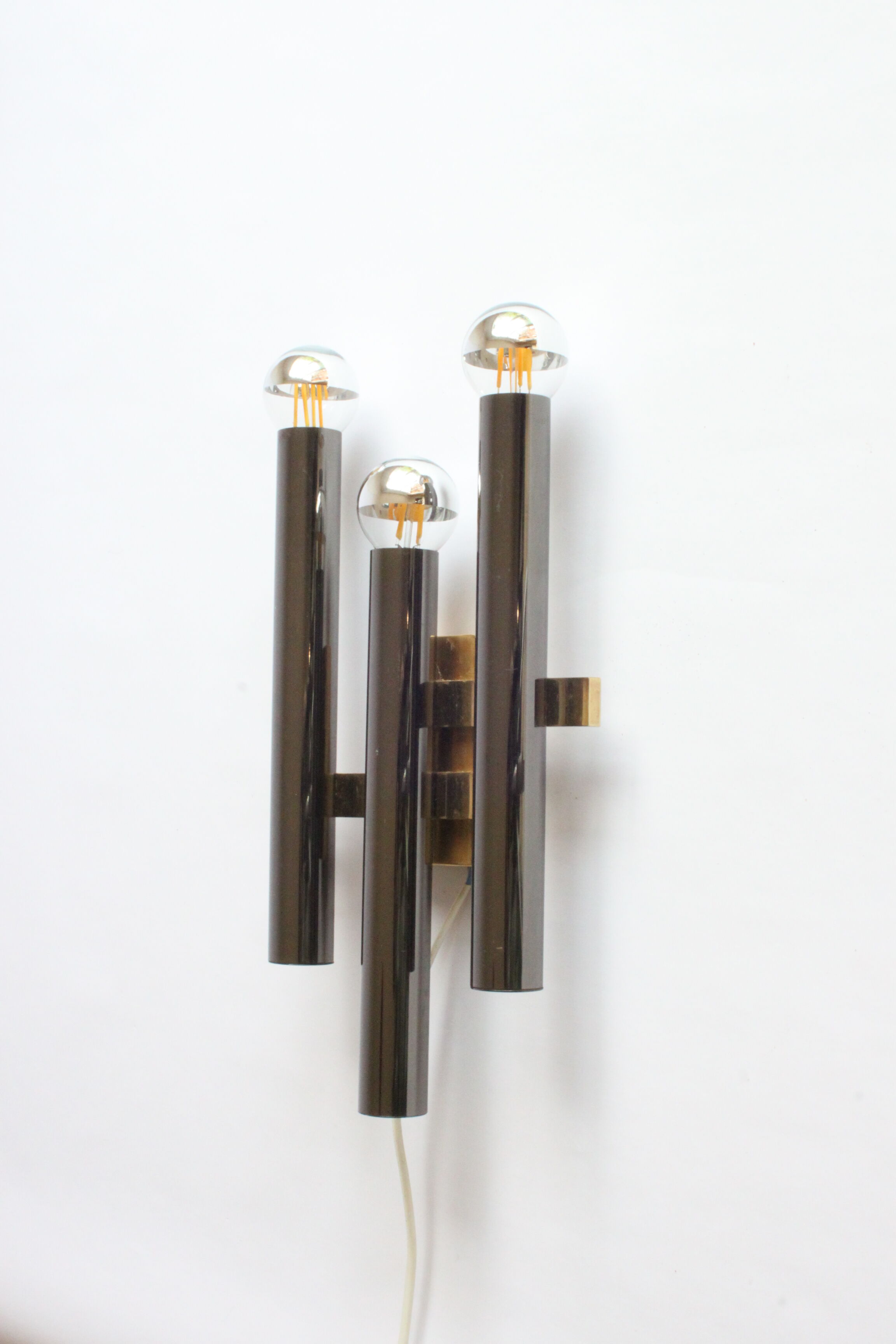 Chrome wall light by Sciolari for Boulanger, Belgium 1970s
