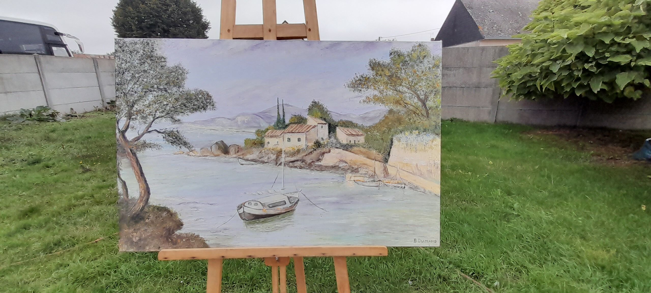 Huile sur toile paysage bord de mer signée B. Dumand