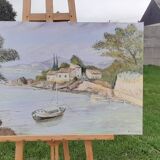 Oil on canvas seaside landscape signed B. Dumand