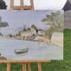 Oil on canvas seaside landscape signed B. Dumand
