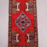 Small Vintage Turkish Rug 101x52 cm, Short Runner, Tribal, Shabby Chic