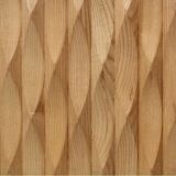 Brutalist Style Hand-carved Solid Oak Wood and Glass Mirror Italian Bar Cabinet