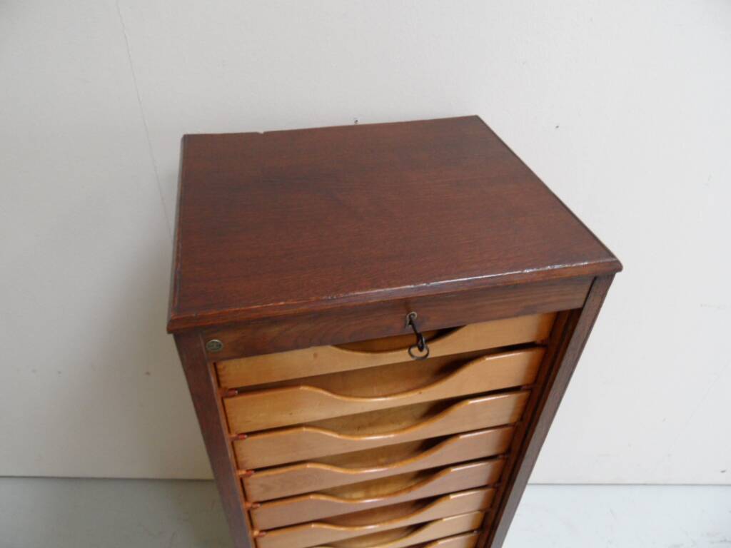 Vintage filing cabinet with roller shutter