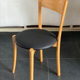 Set of 4 vintage pine dining chairs