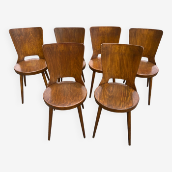 Suite of 6 Baumann chairs Dove model