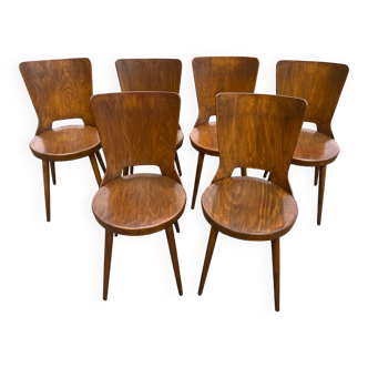 Suite of 6 Baumann chairs Dove model