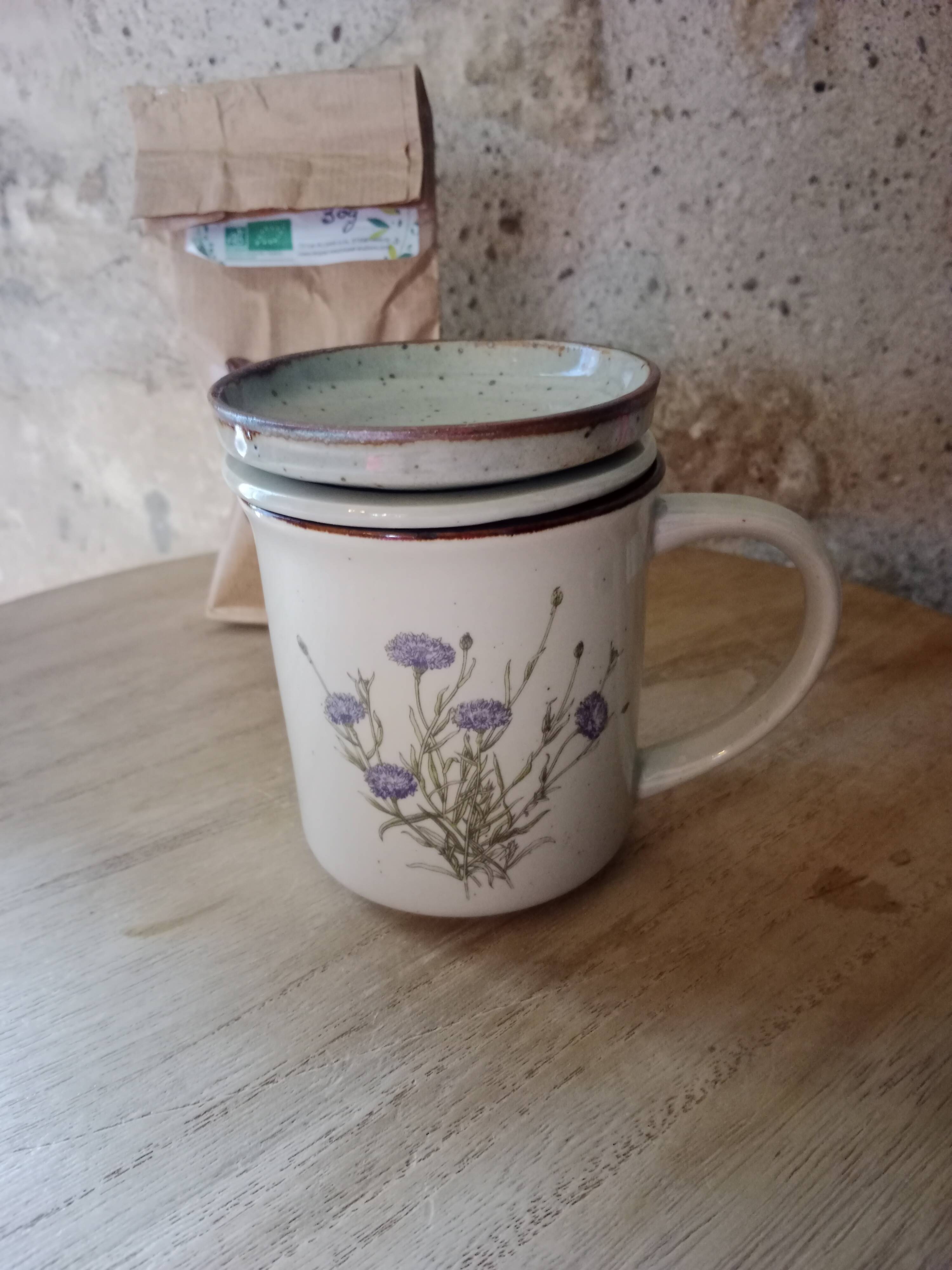 Vintage tea or herbal tea cup