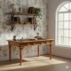 Antique oak desk with black laminate, 20th century
