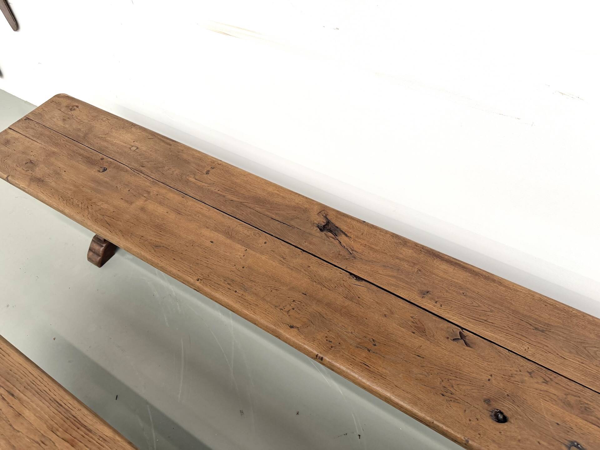 Pair of Solid Oak Farm Benches