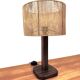 Lampe de table vintage en pin et teck avec nouvel abat-jour, années 70.