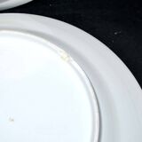 Lot de 2 plats ronds en porcelaine ancienne à liseré vert et or - Limoges?
