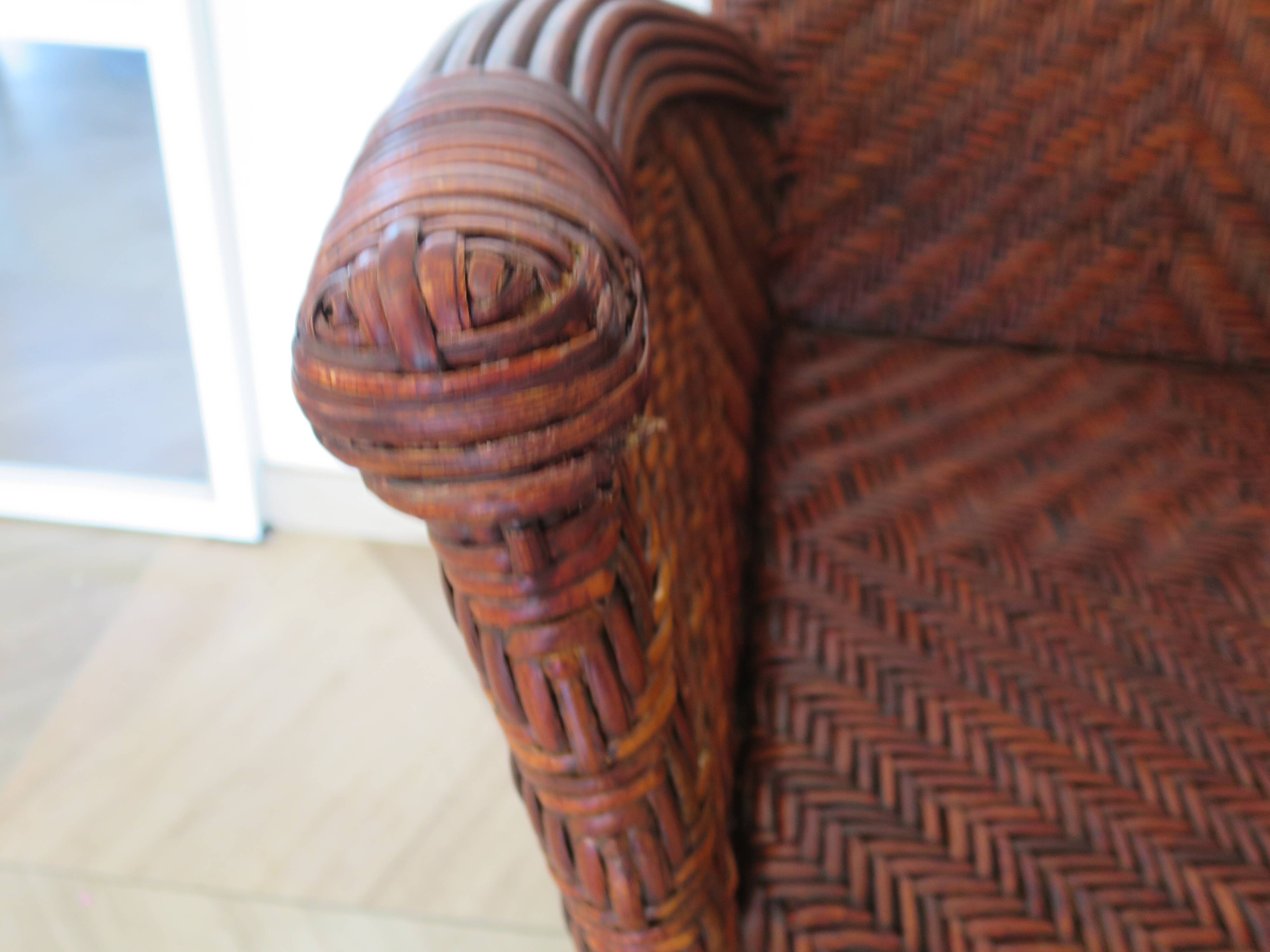 Woven rattan armchair, 1980s