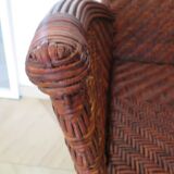 Woven rattan armchair, 1980s
