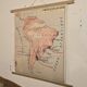 Old geography map / school map South America North America