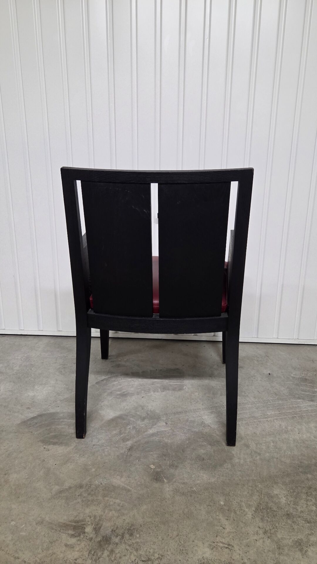 Philippe Hurel Armchair Model Wallis - Red Leather & Black Beech