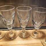12 small twisted bistro glasses, 19th century