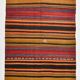 Tapis Kilim turc vintage à rayures vertes et oranges 6x9 174x272 cm SK 2311