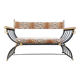 Banc curule de style Maison Jansen, années 1960