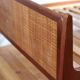 Vintage Scandinavian wicker and teak bed, Denmark 1960.
