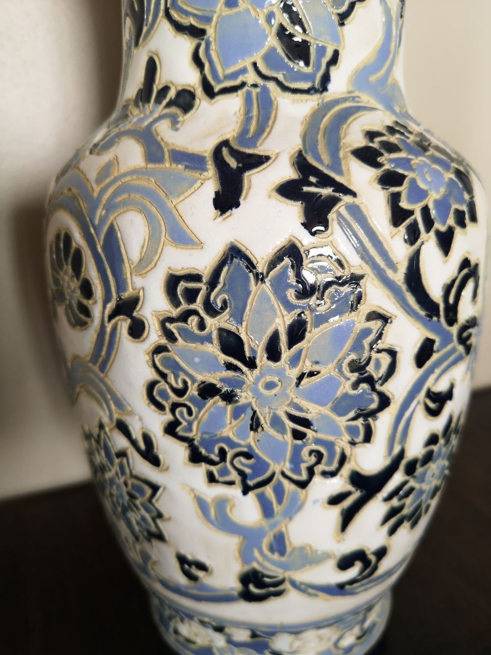Glazed ceramic baluster vase - Late 19th century