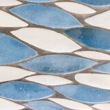 Polished metal and ceramic dining table. 1970s.