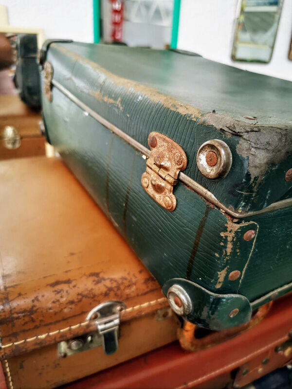 Green retro suitcase