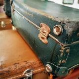 Green retro suitcase
