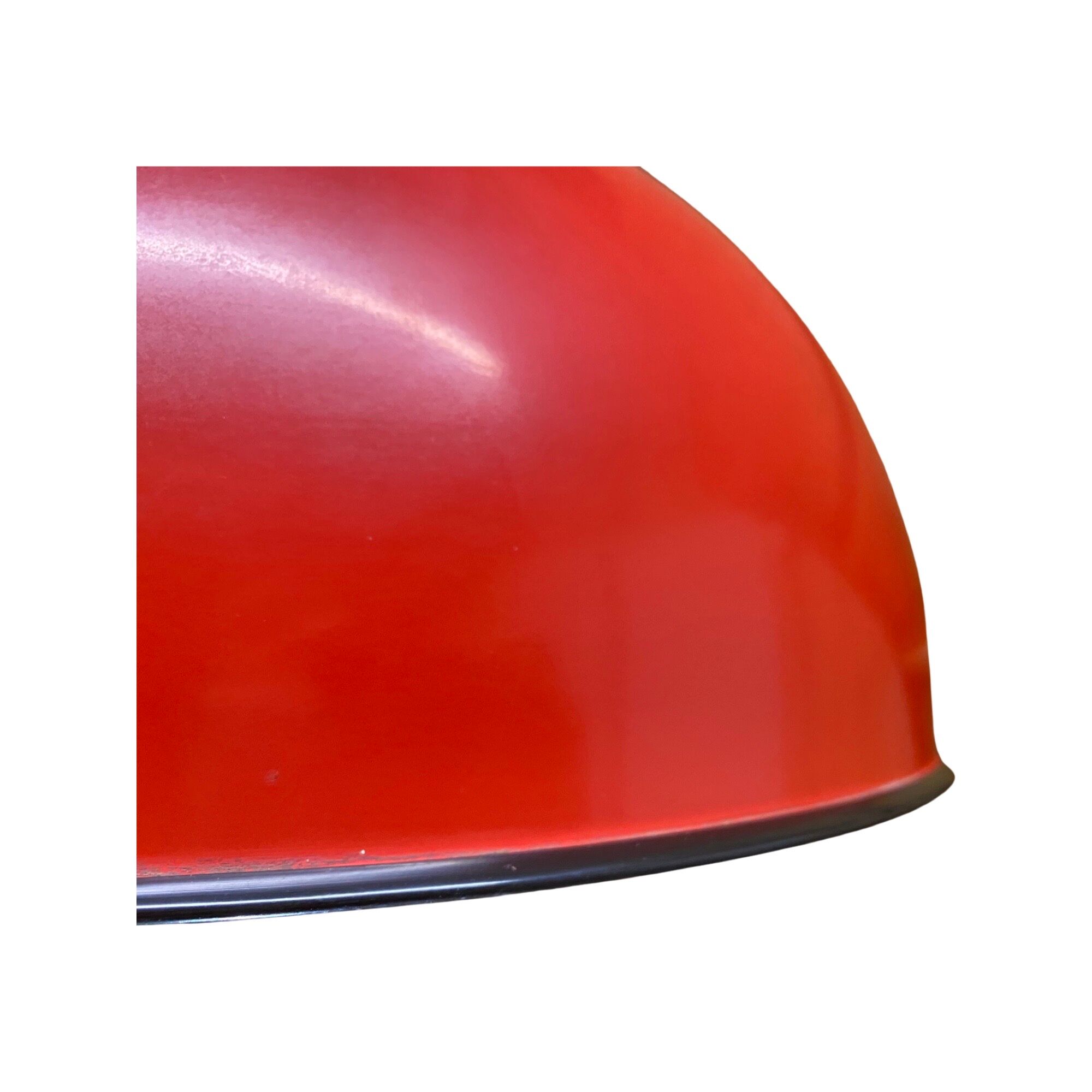 Red Retro Swedish Hanging Light | Enamel Designer Lamp Produced By HEMI In Sweden, 1960s