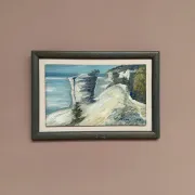 Original Swedish Oil on Panel – “Beach” by Soren Viberg – Vintage & Framed – 32 × 23 cm (12.5" × 9")